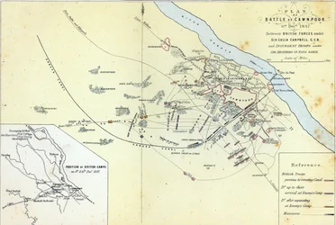 Plan of the Battle of Cawnpoor, 6th December 1857, Engraved by Guyot und Wood, Published by William Mackenzie, c.1860